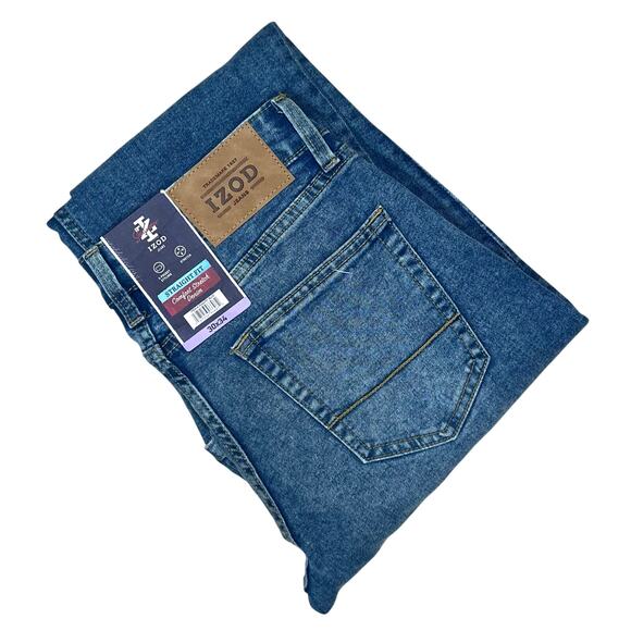 Izod Mens Comfort Stretch Straight Leg Denim Jeans 30x34 NWT - Picture 1 of 5